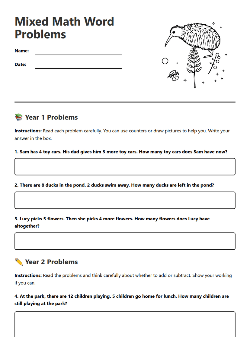 Mixed Math Word Problems