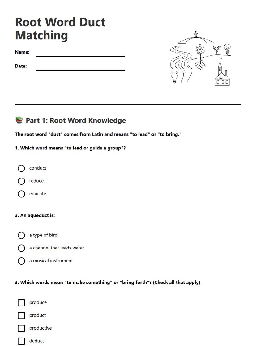 Root Word Duct Matching