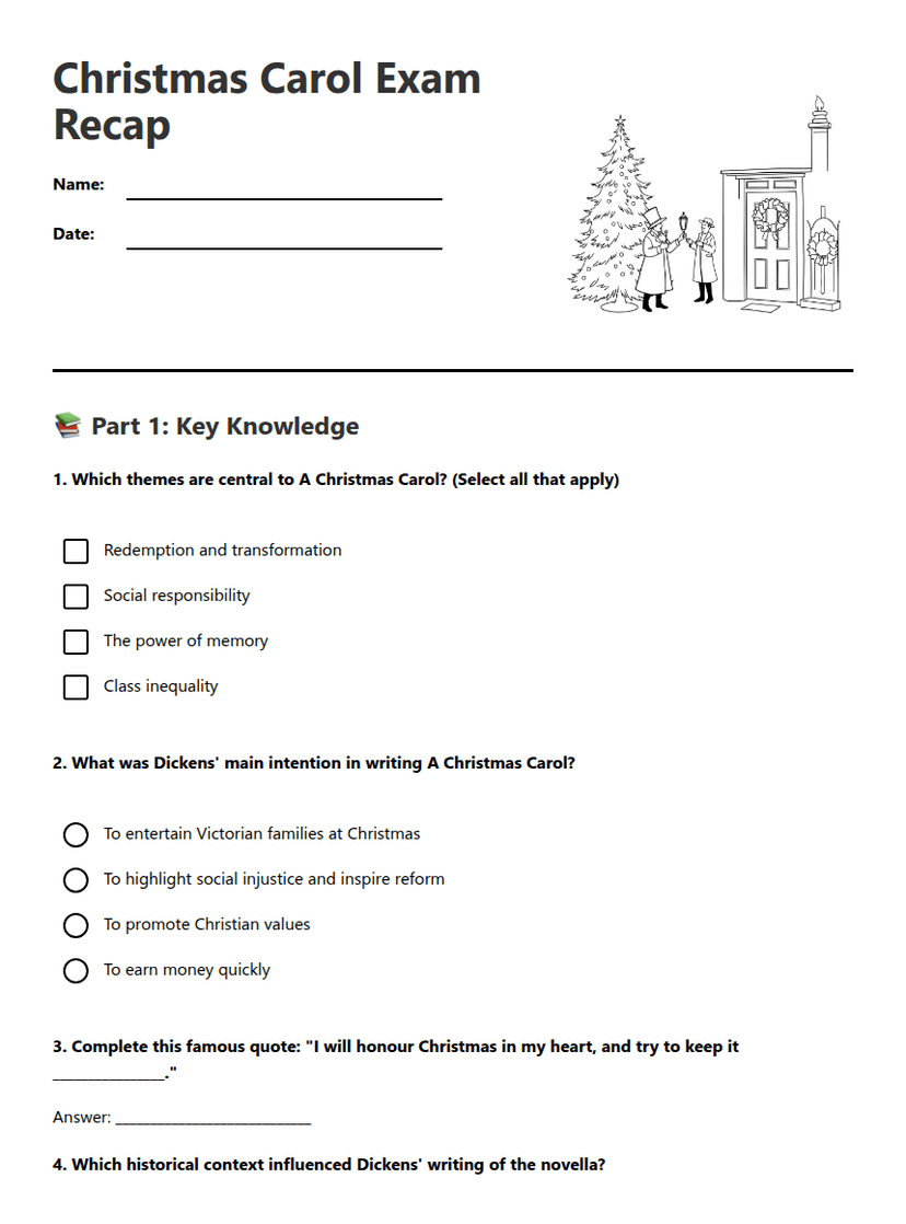 Christmas Carol Exam Recap
