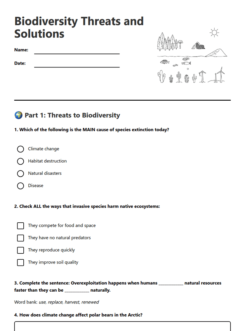 Biodiversity Threats and Solutions