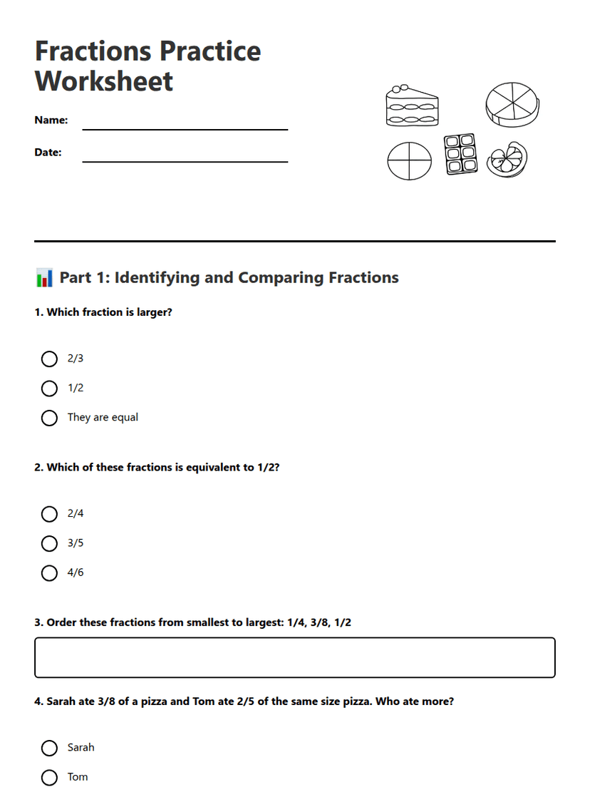 Fractions Practice Worksheet