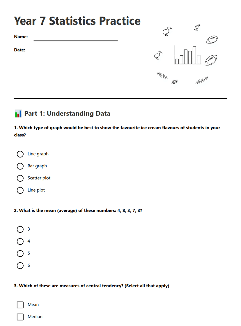 Year 7 Statistics Practice