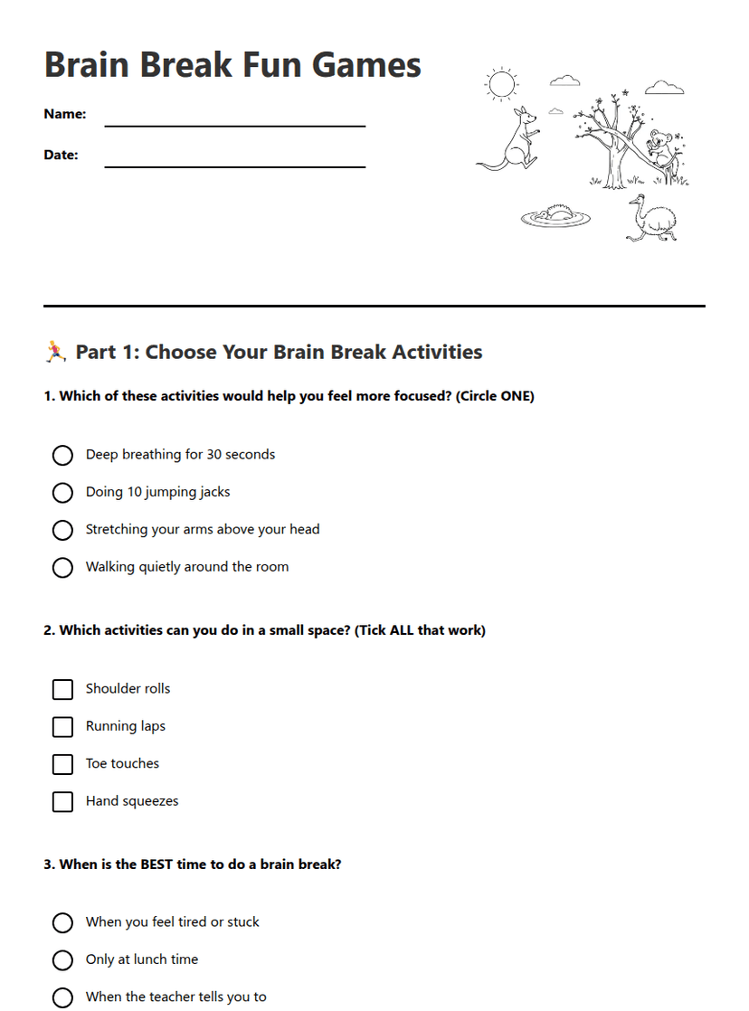 Brain Break Fun Games